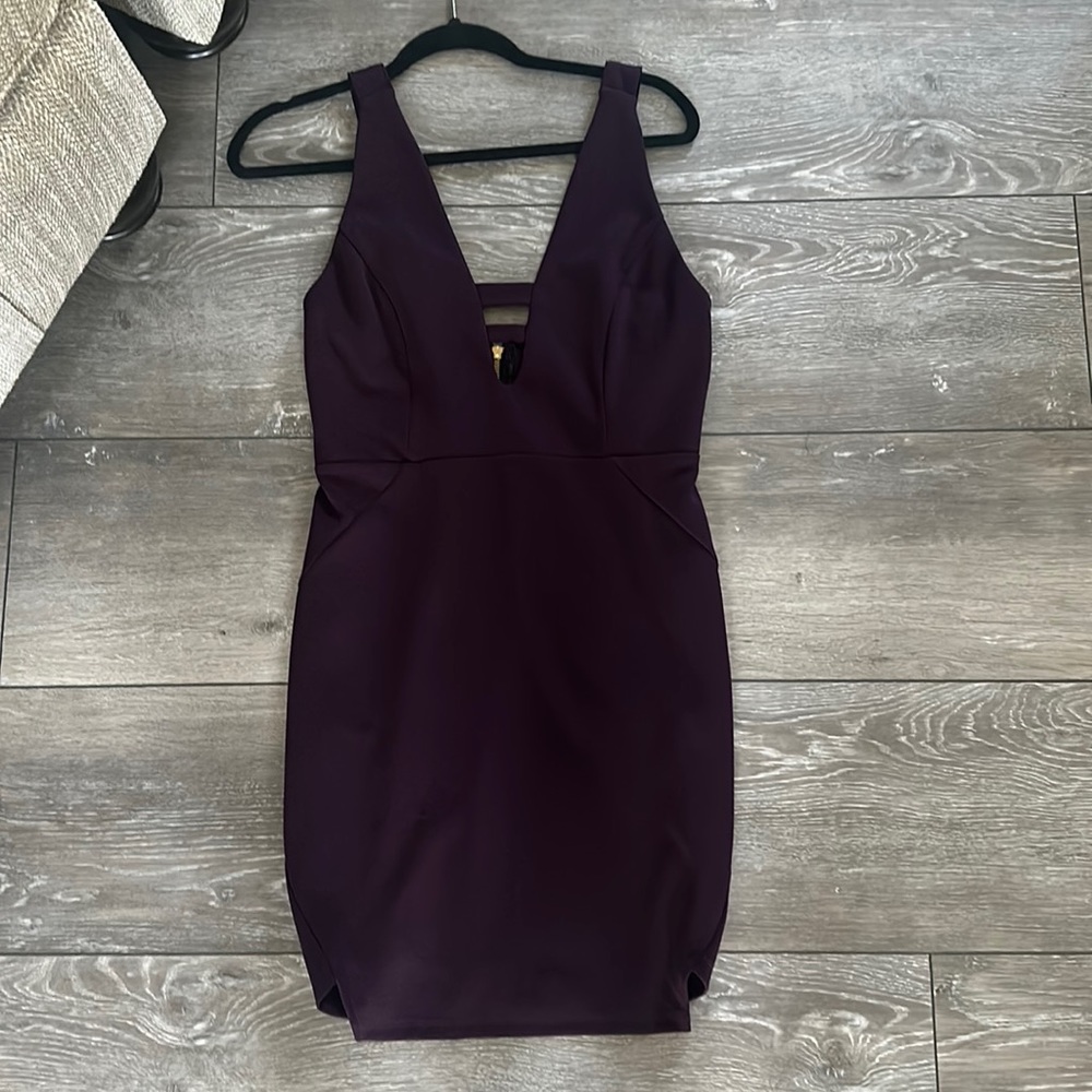 Body con purple strappy dress